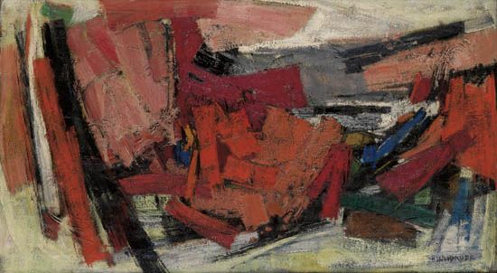 HALE WOODRUFF (1900 - 1980) Red Landscape (The Lonely One).